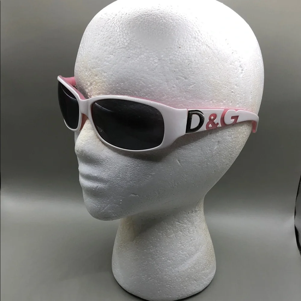 D&G Dolce Logo Gabbana Pink White Sunglasses 3009 white pink  64-14-120 designer - Picture 8 of 8